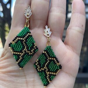 Snake beaded earrings